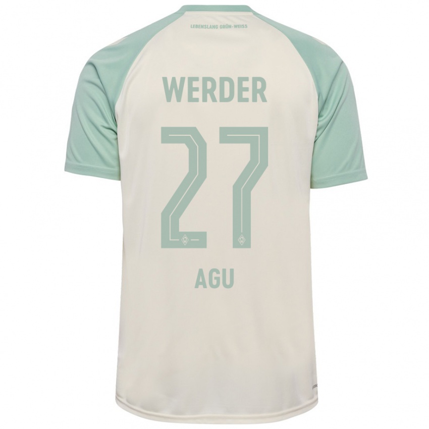 Uomo Maglia Felix Agu #27 Bianco Sporco Verde Chiaro Kit Gara Away 2024/25 Maglietta