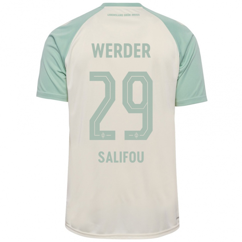 Uomo Maglia Dikeni Salifou #29 Bianco Sporco Verde Chiaro Kit Gara Away 2024/25 Maglietta