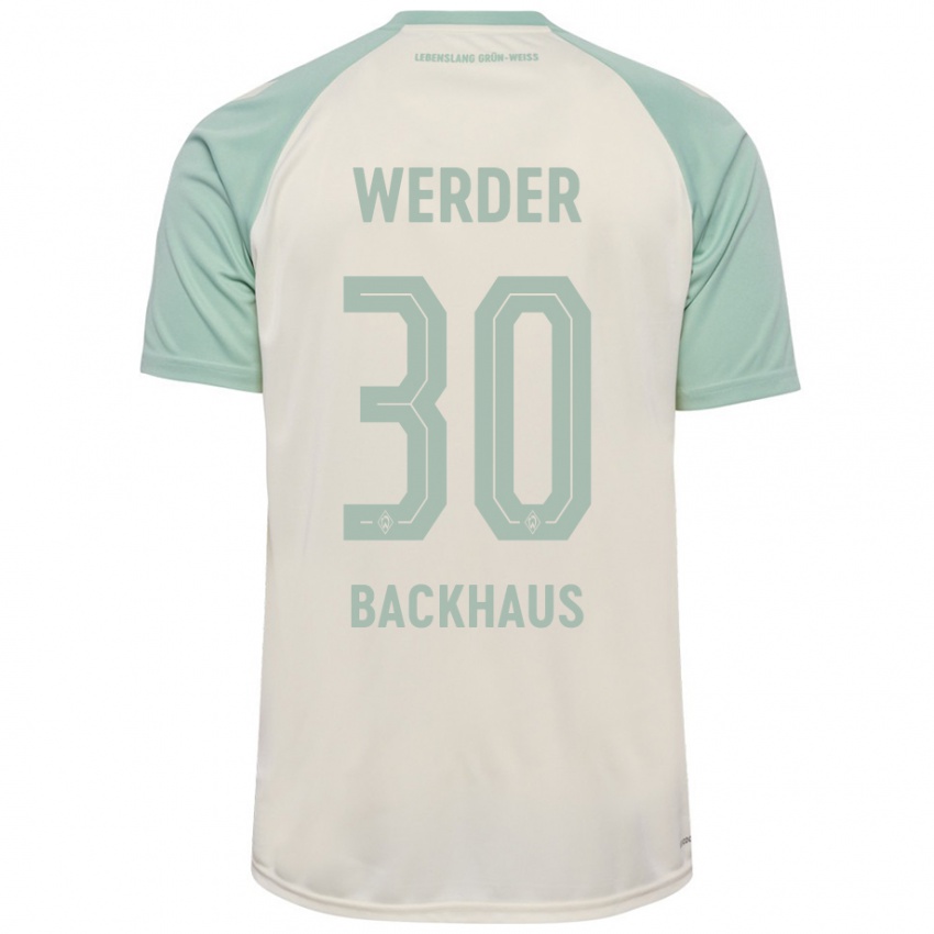 Uomo Maglia Mio Backhaus #30 Bianco Sporco Verde Chiaro Kit Gara Away 2024/25 Maglietta