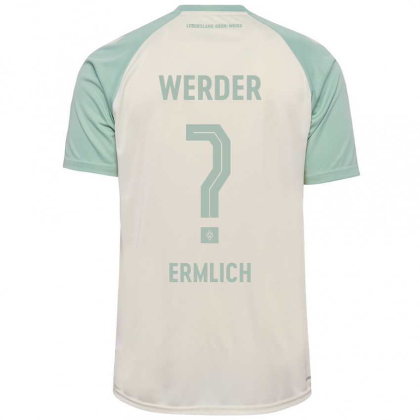 Uomo Maglia Kjell Ermlich #0 Bianco Sporco Verde Chiaro Kit Gara Away 2024/25 Maglietta