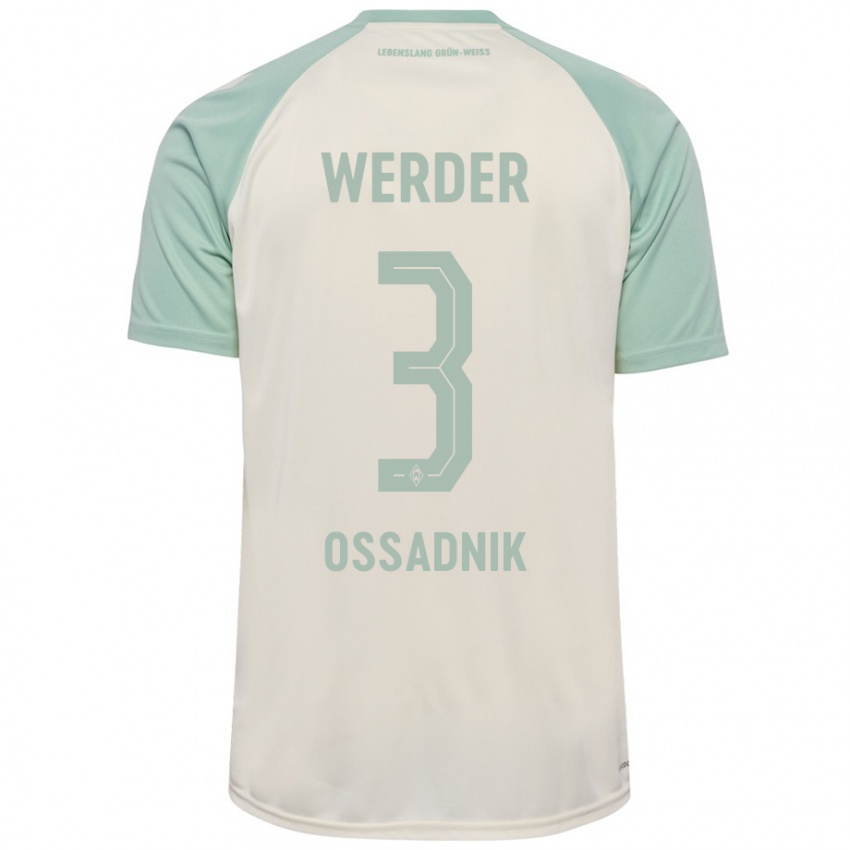 Uomo Maglia Jannes Ossadnik #3 Bianco Sporco Verde Chiaro Kit Gara Away 2024/25 Maglietta