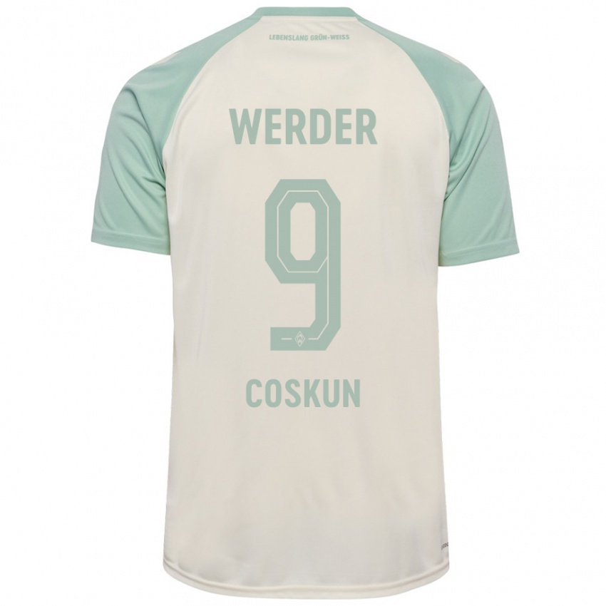 Uomo Maglia Boran-Firat Coskun #9 Bianco Sporco Verde Chiaro Kit Gara Away 2024/25 Maglietta