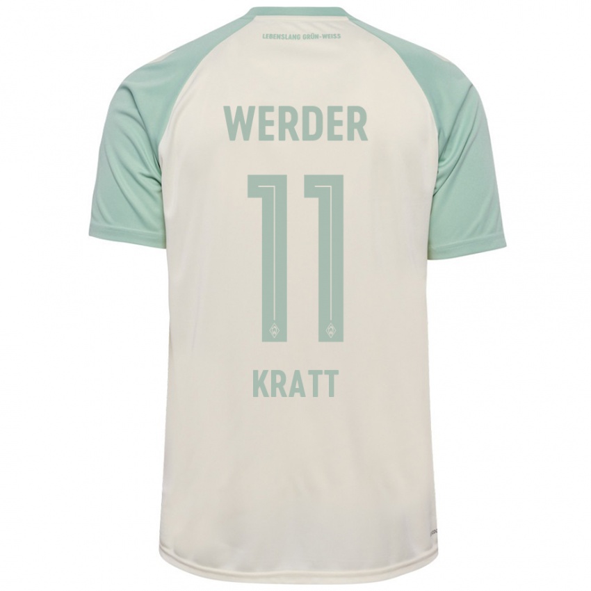 Uomo Maglia Ronan Kratt #11 Bianco Sporco Verde Chiaro Kit Gara Away 2024/25 Maglietta