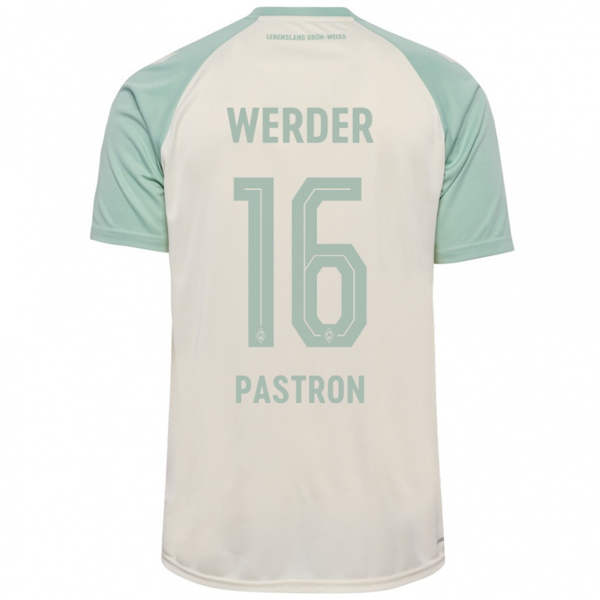 Uomo Maglia Alvin Pastron #16 Bianco Sporco Verde Chiaro Kit Gara Away 2024/25 Maglietta