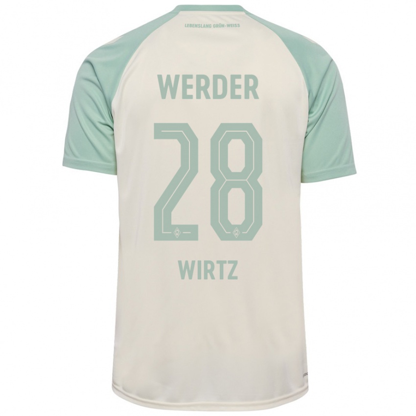 Uomo Maglia Juliane Wirtz #28 Bianco Sporco Verde Chiaro Kit Gara Away 2024/25 Maglietta