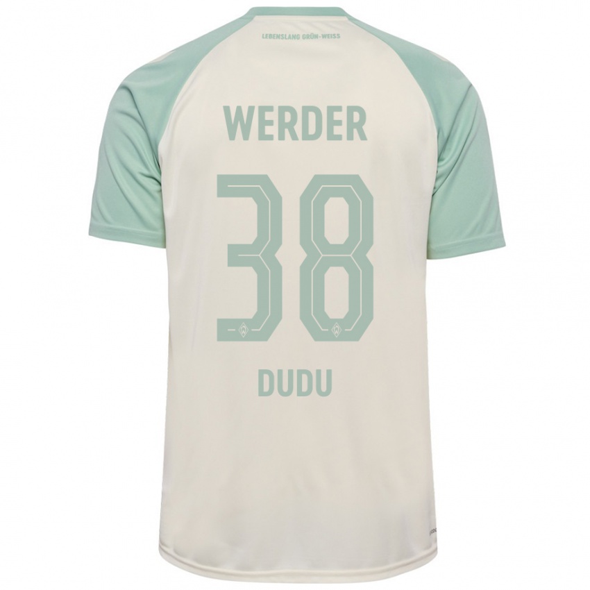 Uomo Maglia Dudu #38 Bianco Sporco Verde Chiaro Kit Gara Away 2024/25 Maglietta