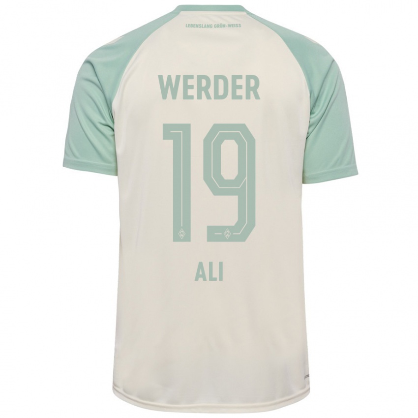 Uomo Maglia Rok Ali #19 Bianco Sporco Verde Chiaro Kit Gara Away 2024/25 Maglietta