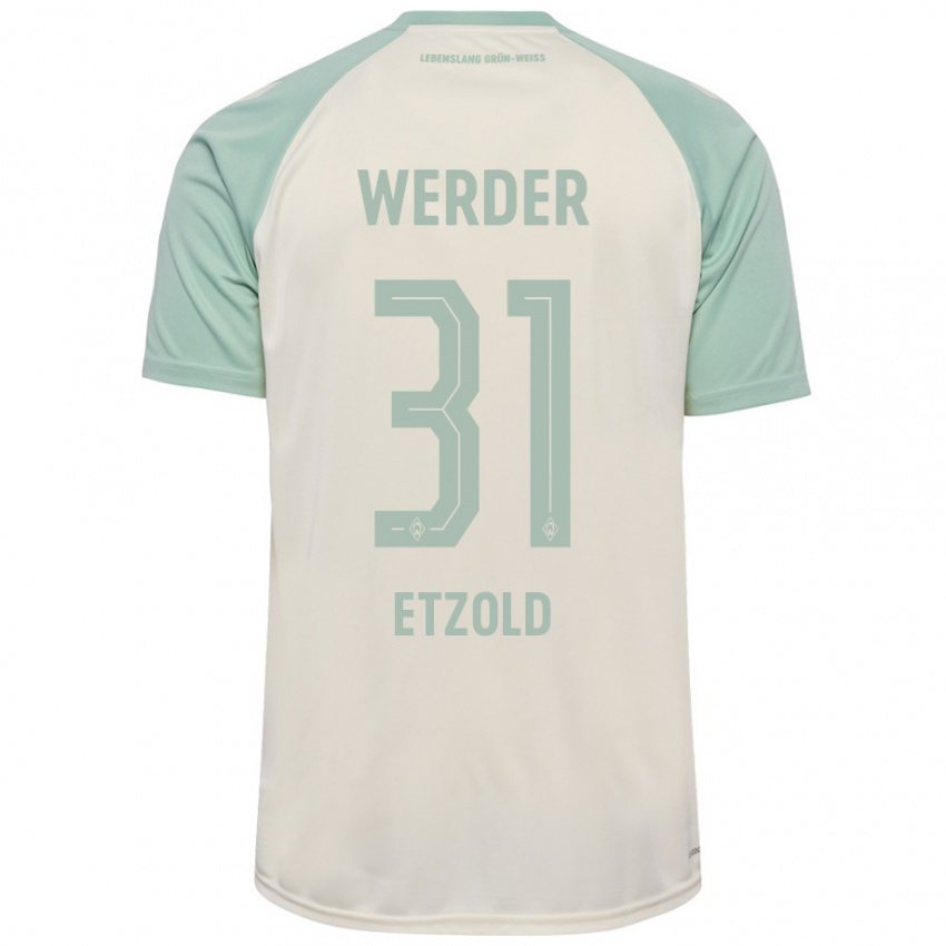 Uomo Maglia Hannah Etzold #31 Bianco Sporco Verde Chiaro Kit Gara Away 2024/25 Maglietta