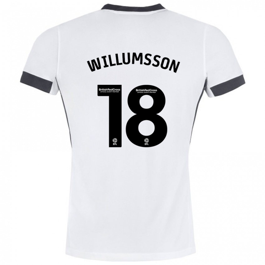 Uomo Maglia Willum Thór Willumsson #18 Bianco Nero Kit Gara Away 2024/25 Maglietta