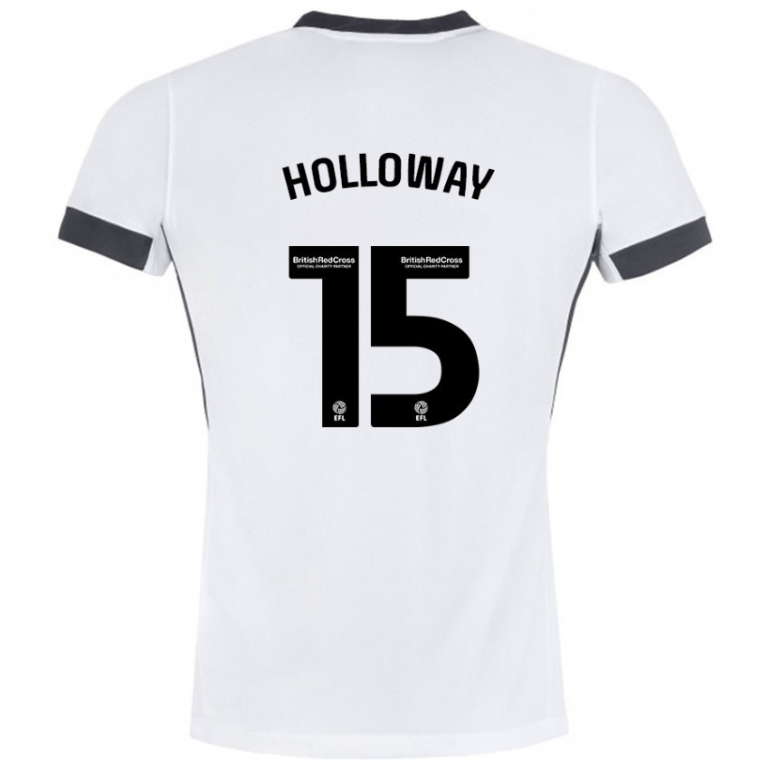 Uomo Maglia Rebecca Holloway #15 Bianco Nero Kit Gara Away 2024/25 Maglietta