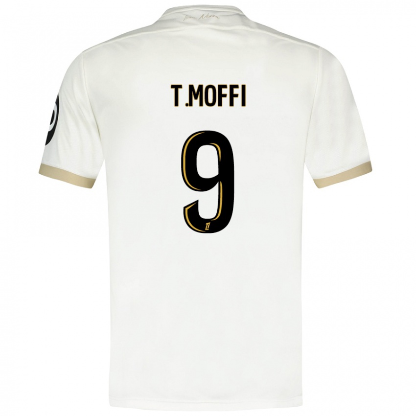 Uomo Maglia Terem Moffi #9 Bianco Oro Kit Gara Away 2024/25 Maglietta