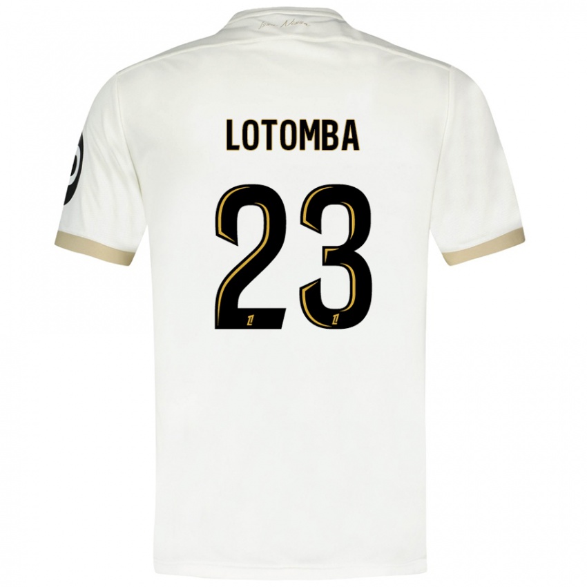 Uomo Maglia Jordan Lotomba #23 Bianco Oro Kit Gara Away 2024/25 Maglietta