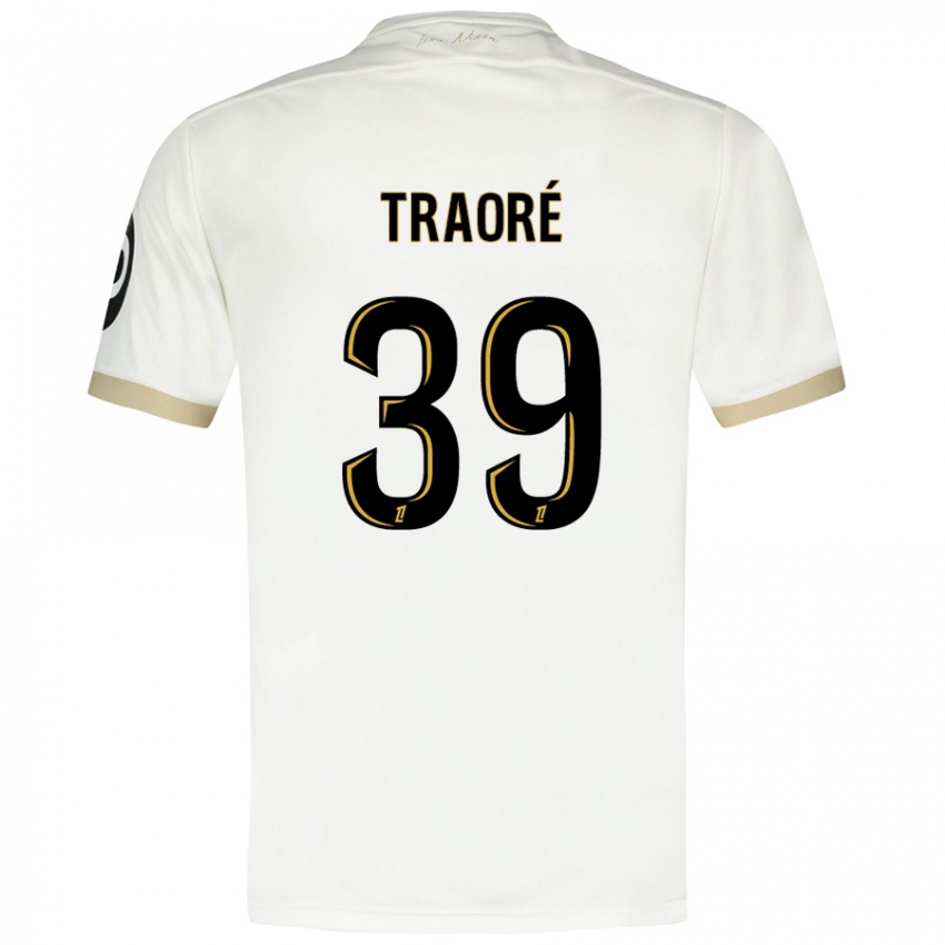 Uomo Maglia Daouda Traoré #39 Bianco Oro Kit Gara Away 2024/25 Maglietta