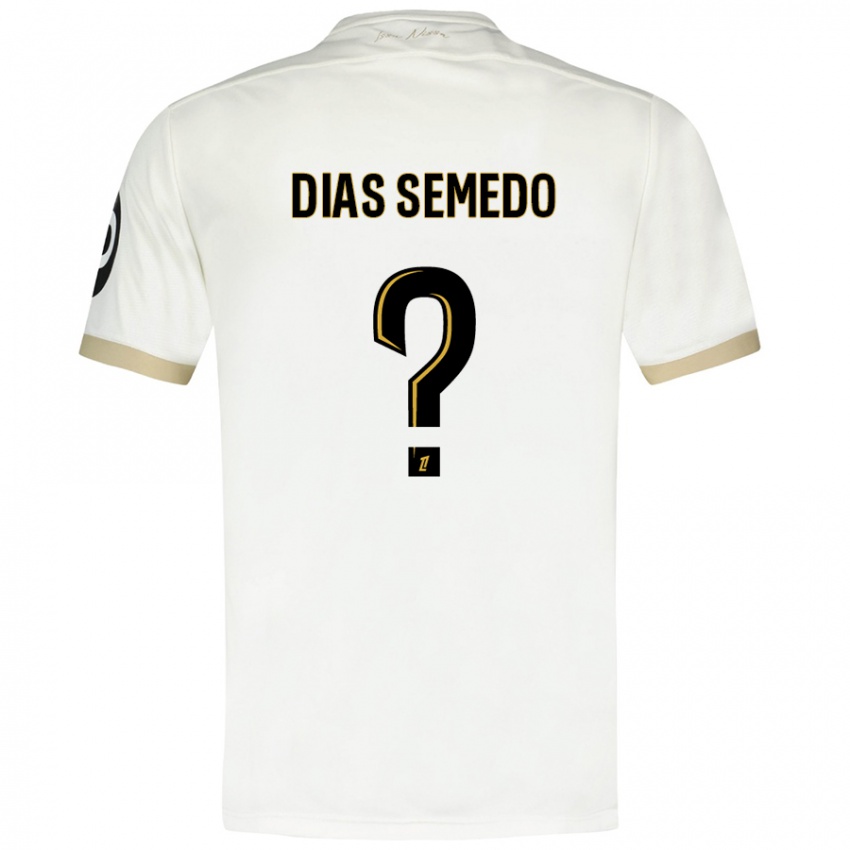 Uomo Maglia Samuel Dias Semedo #0 Bianco Oro Kit Gara Away 2024/25 Maglietta