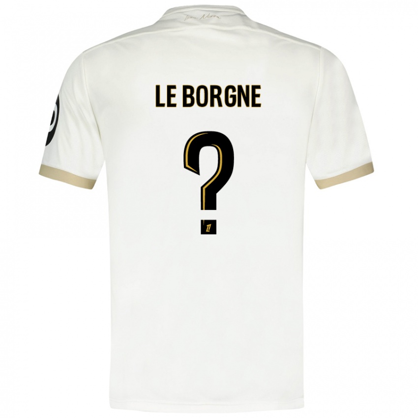 Uomo Maglia Andréa Le Borgne #0 Bianco Oro Kit Gara Away 2024/25 Maglietta