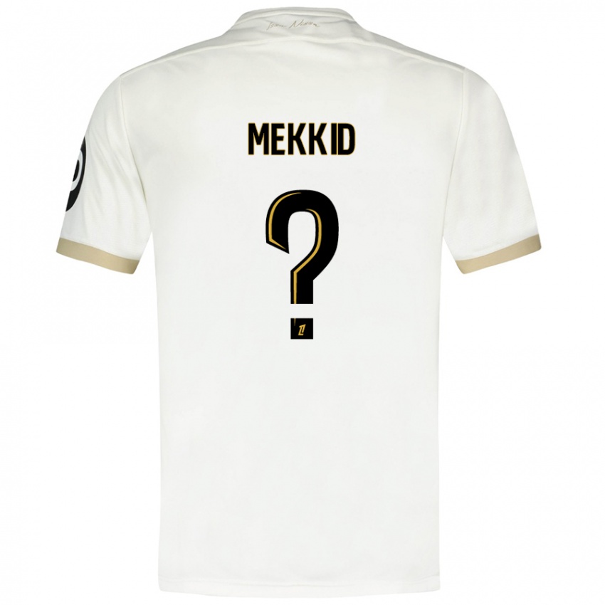 Uomo Maglia Ayoub Mekkid #0 Bianco Oro Kit Gara Away 2024/25 Maglietta