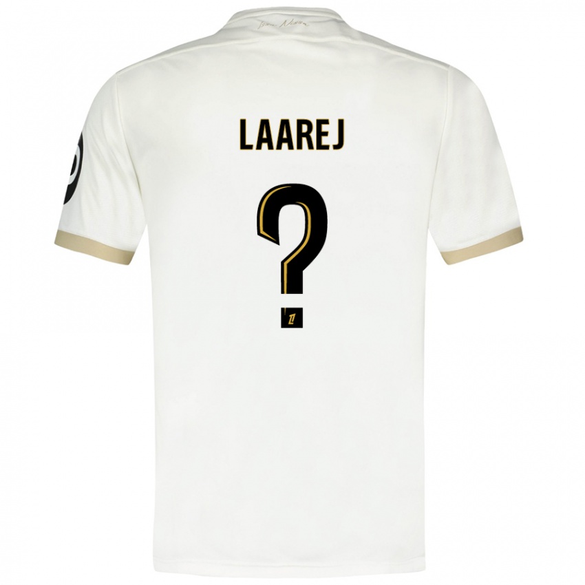 Uomo Maglia Nassim Laarej #0 Bianco Oro Kit Gara Away 2024/25 Maglietta