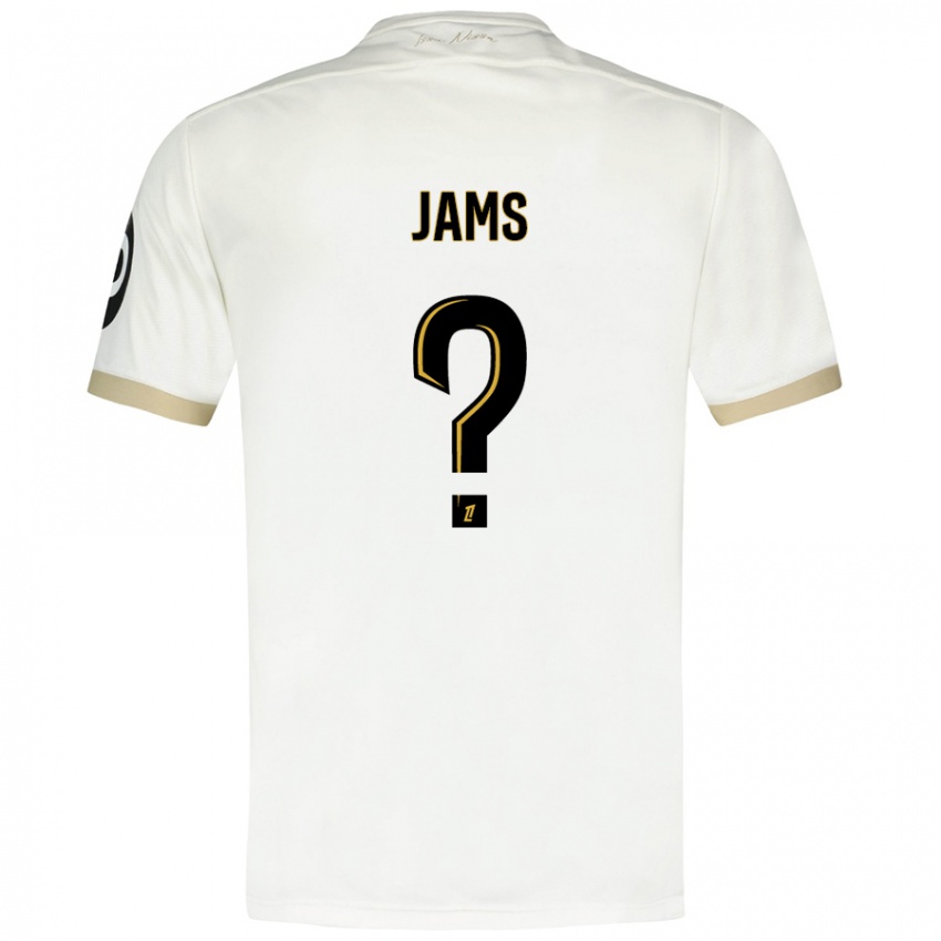 Uomo Maglia Dylan Jams #0 Bianco Oro Kit Gara Away 2024/25 Maglietta