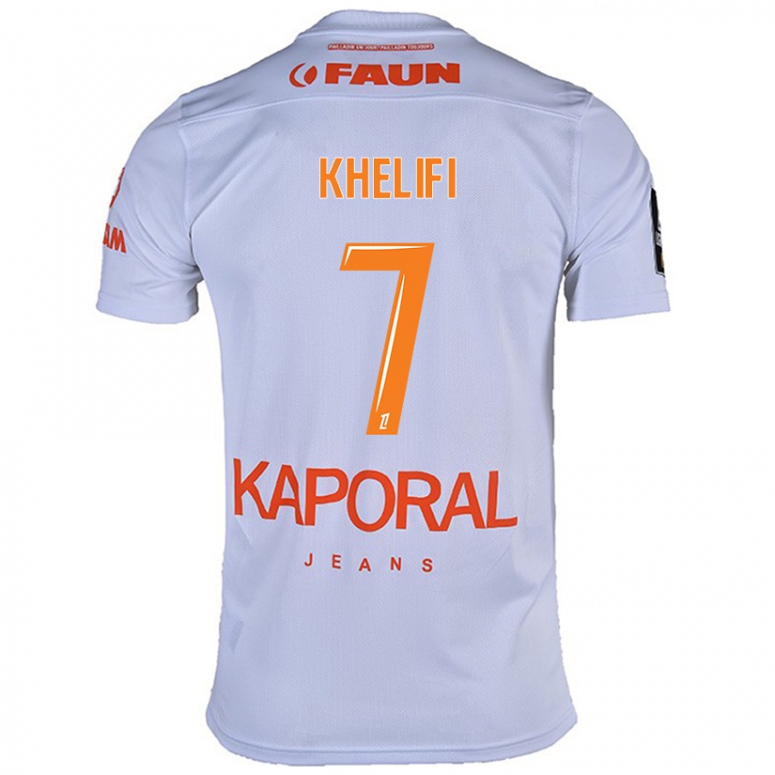 Uomo Maglia Léa Khelifi #7 Bianco Kit Gara Away 2024/25 Maglietta