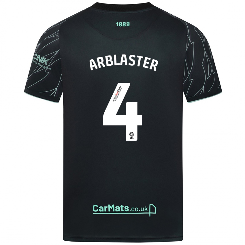 Uomo Maglia Oliver Arblaster #4 Nero Verde Kit Gara Away 2024/25 Maglietta