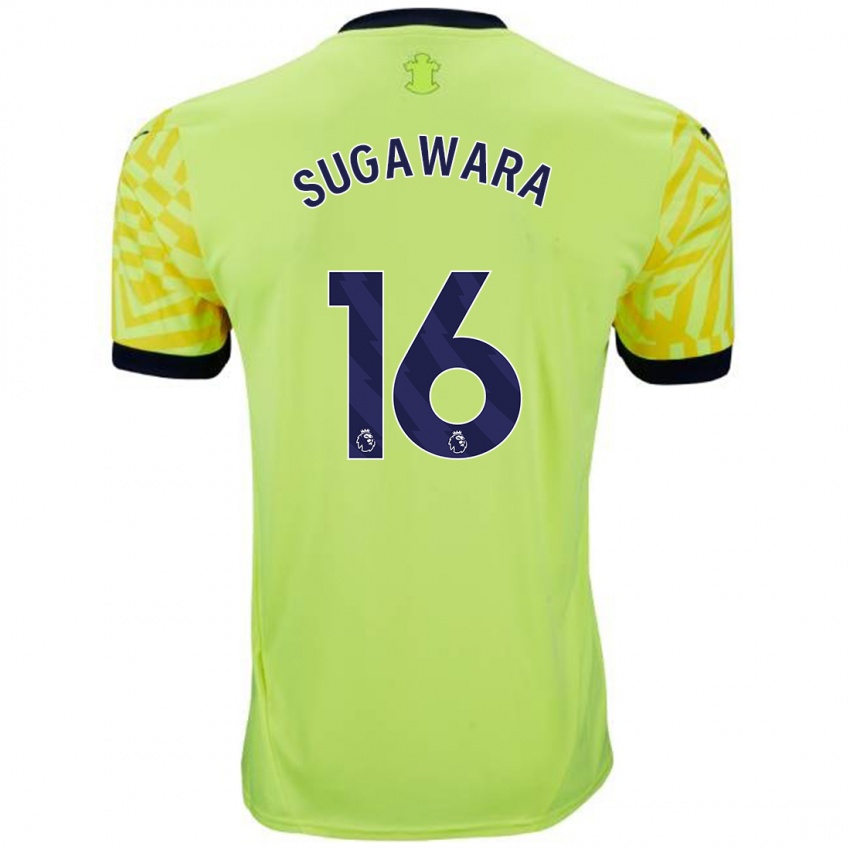 Uomo Maglia Yukinari Sugawara #16 Giallo Kit Gara Away 2024/25 Maglietta