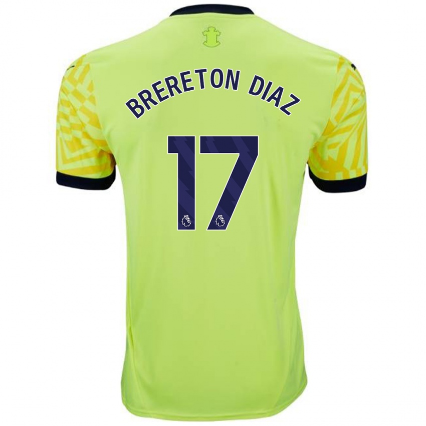 Uomo Maglia Ben Brereton Díaz #17 Giallo Kit Gara Away 2024/25 Maglietta