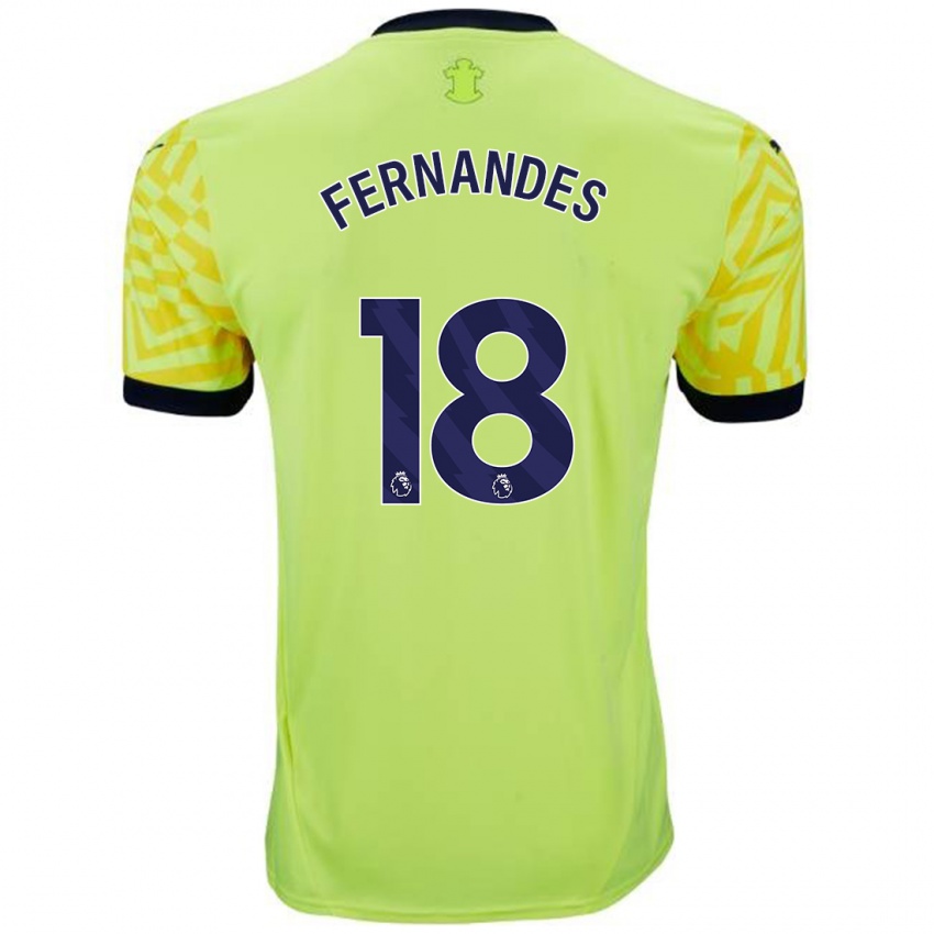 Uomo Maglia Mateus Fernandes #18 Giallo Kit Gara Away 2024/25 Maglietta