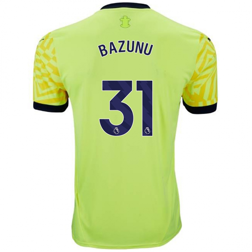 Uomo Maglia Gavin Bazunu #31 Giallo Kit Gara Away 2024/25 Maglietta