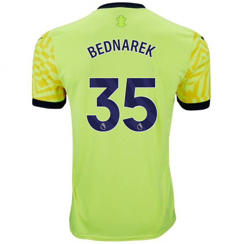 Uomo Maglia Jan Bednarek #35 Giallo Kit Gara Away 2024/25 Maglietta