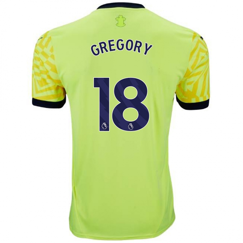 Uomo Maglia Freya Gregory #18 Giallo Kit Gara Away 2024/25 Maglietta