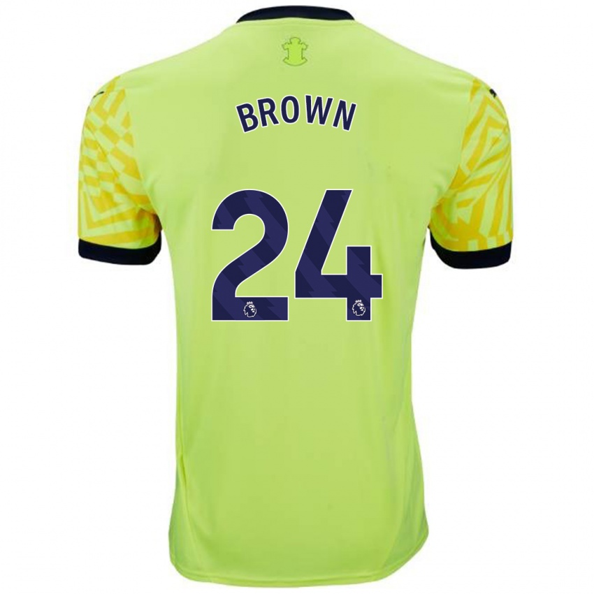 Uomo Maglia Rachel Brown #24 Giallo Kit Gara Away 2024/25 Maglietta