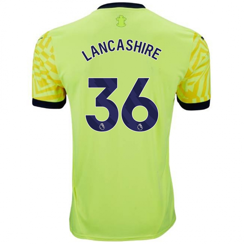 Uomo Maglia Olly Lancashire #36 Giallo Kit Gara Away 2024/25 Maglietta