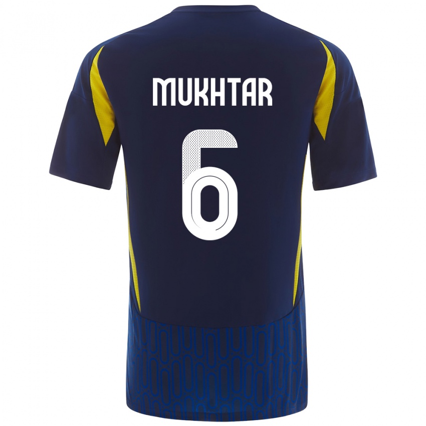 Uomo Maglia Mukhtar Ali #6 Blu Giallo Kit Gara Away 2024/25 Maglietta