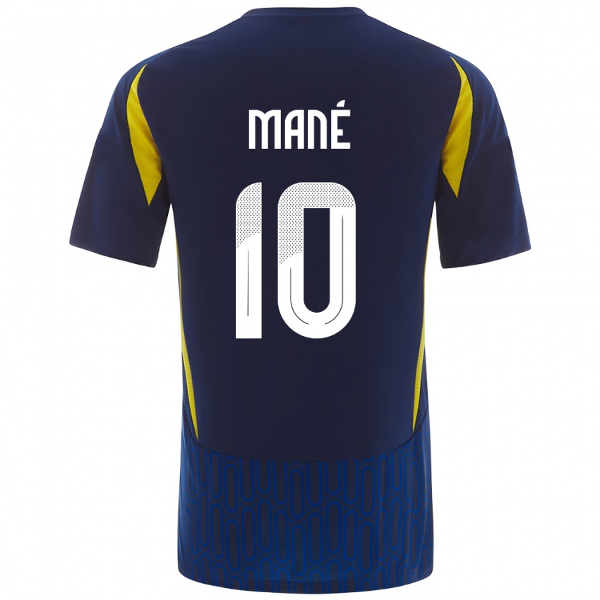 Uomo Maglia Sadio Mane #10 Blu Giallo Kit Gara Away 2024/25 Maglietta