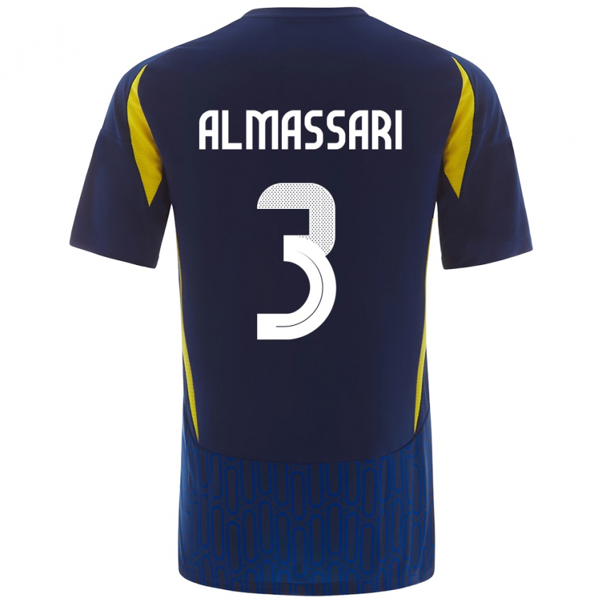 Uomo Maglia Wadha Almassari #3 Blu Giallo Kit Gara Away 2024/25 Maglietta