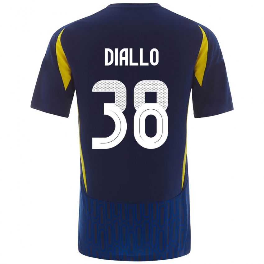 Uomo Maglia Aminata Diallo #38 Blu Giallo Kit Gara Away 2024/25 Maglietta