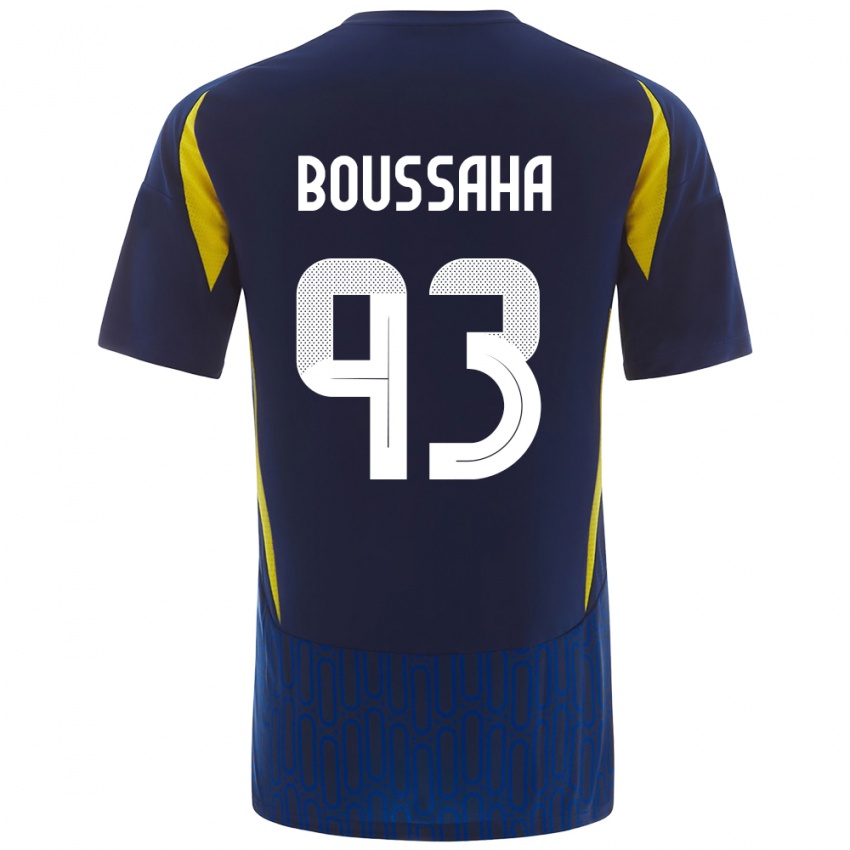 Uomo Maglia Lina Boussaha #93 Blu Giallo Kit Gara Away 2024/25 Maglietta