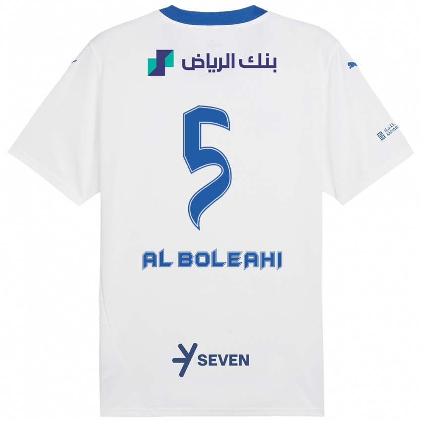 Uomo Maglia Ali Al-Boleahi #5 Bianco Blu Kit Gara Away 2024/25 Maglietta