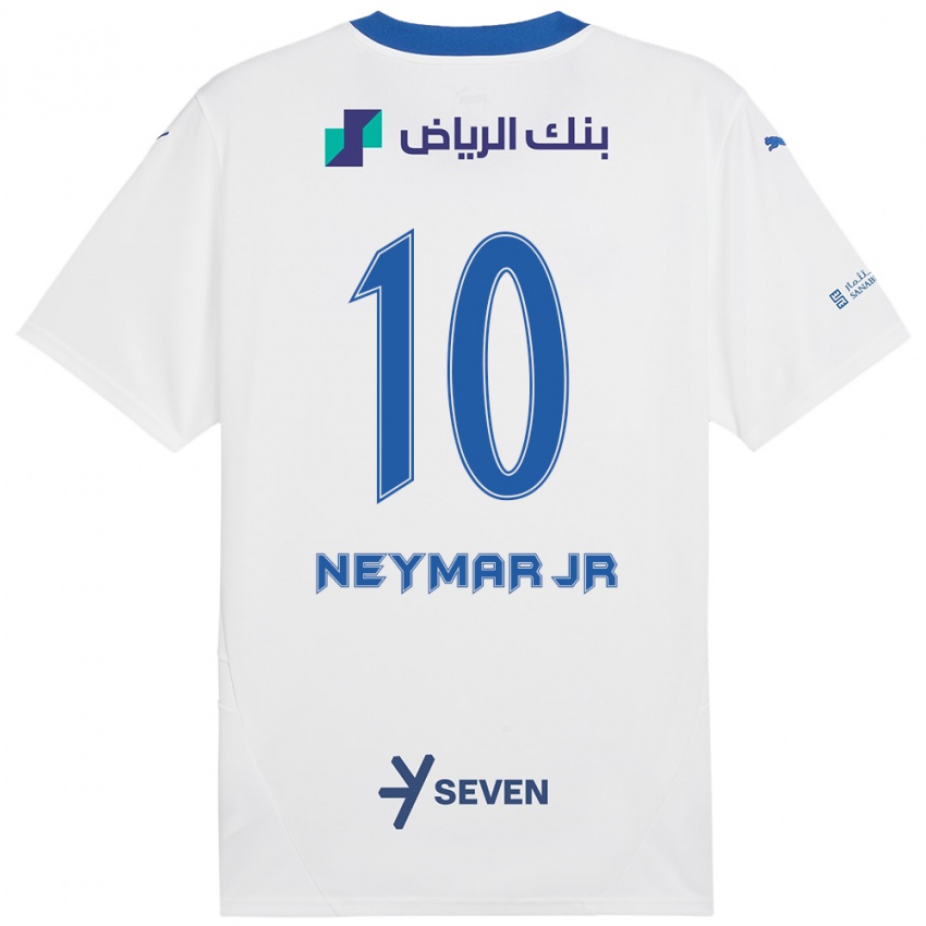 Uomo Maglia Neymar #10 Bianco Blu Kit Gara Away 2024/25 Maglietta