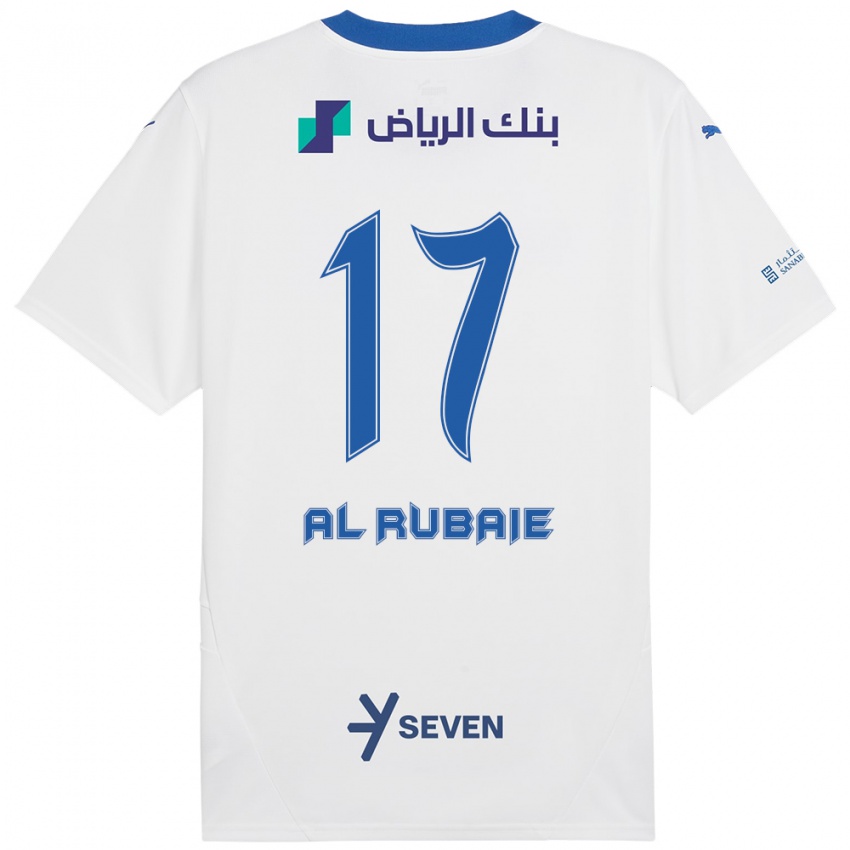 Uomo Maglia Mohammed Al-Rubaie #17 Bianco Blu Kit Gara Away 2024/25 Maglietta