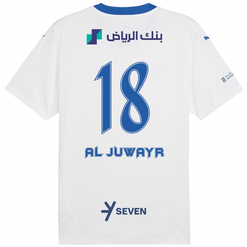 Uomo Maglia Musab Al-Juwayr #18 Bianco Blu Kit Gara Away 2024/25 Maglietta