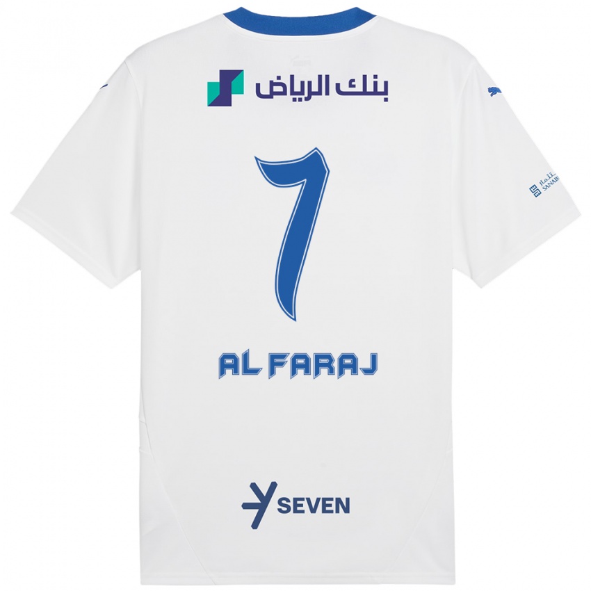 Uomo Maglia Salman Al-Faraj #7 Bianco Blu Kit Gara Away 2024/25 Maglietta