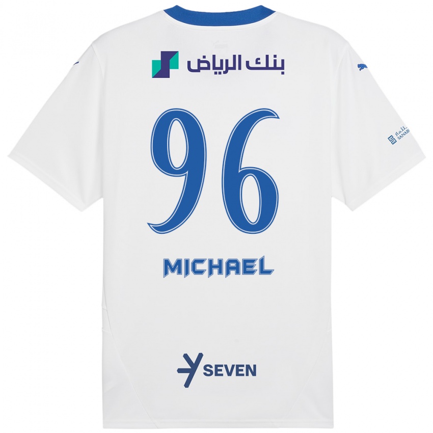 Uomo Maglia Michael #96 Bianco Blu Kit Gara Away 2024/25 Maglietta