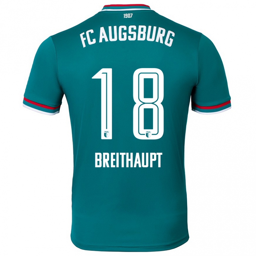 Uomo Maglia Tim Breithaupt #18 Verde Scuro Kit Gara Away 2024/25 Maglietta