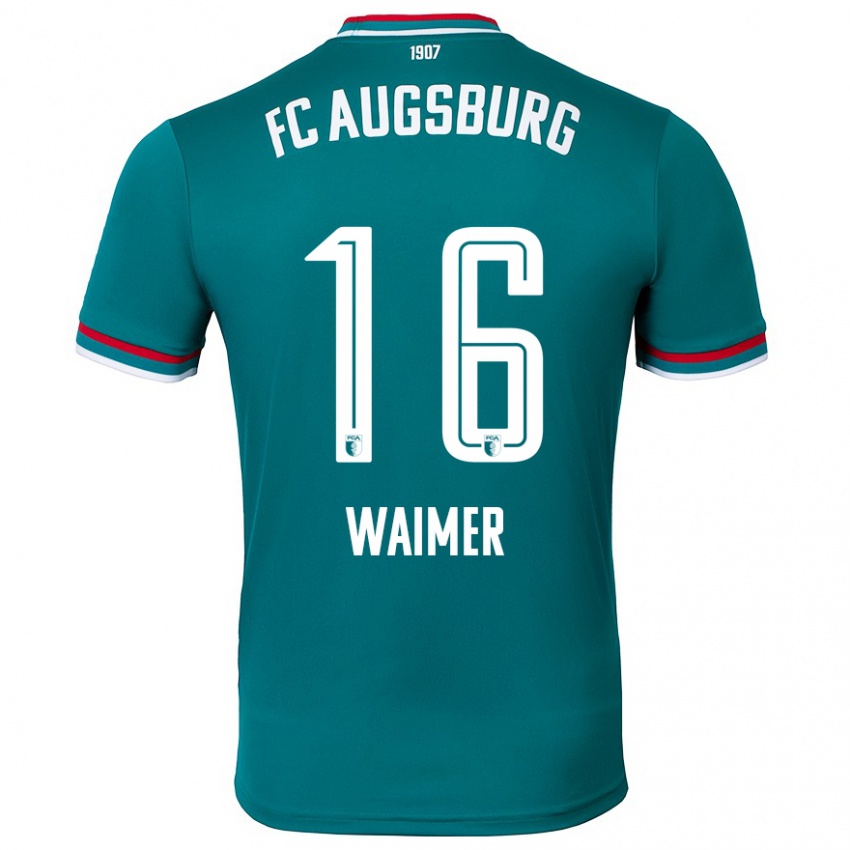 Uomo Maglia Johannes Waimer #16 Verde Scuro Kit Gara Away 2024/25 Maglietta