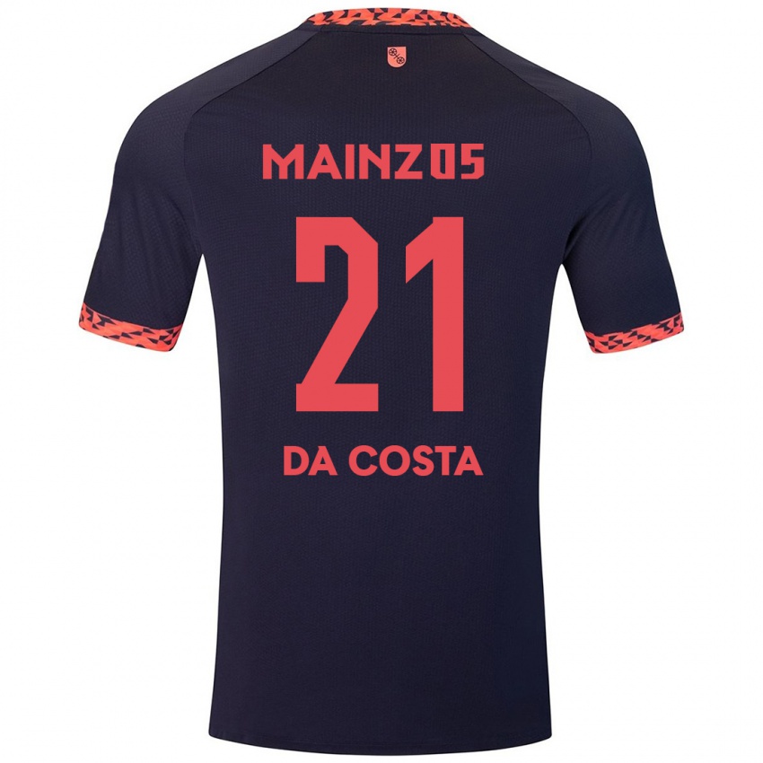 Uomo Maglia Danny Da Costa #21 Blu Corallo Rosso Kit Gara Away 2024/25 Maglietta