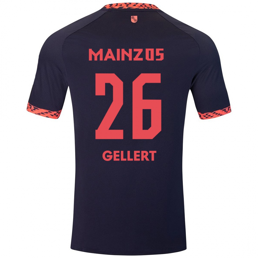 Uomo Maglia Mona Gellert #26 Blu Corallo Rosso Kit Gara Away 2024/25 Maglietta