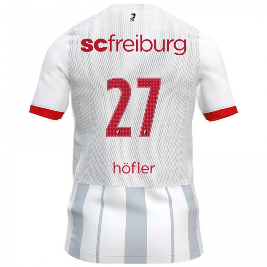 Uomo Maglia Nicolas Höfler #27 Bianco Grigio Kit Gara Away 2024/25 Maglietta