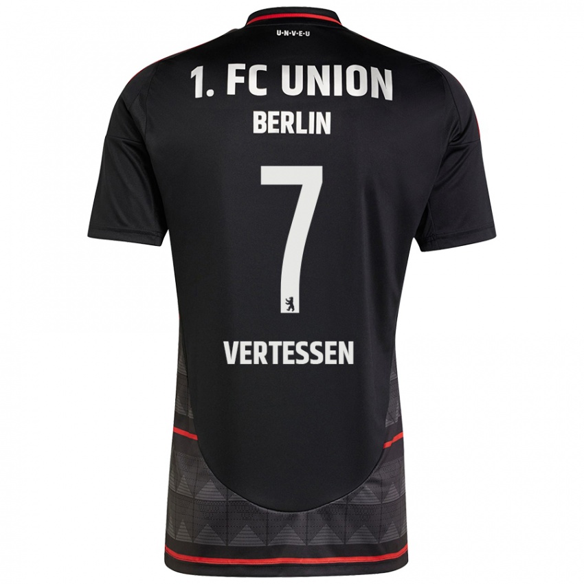 Uomo Maglia Yorbe Vertessen #7 Nero Kit Gara Away 2024/25 Maglietta