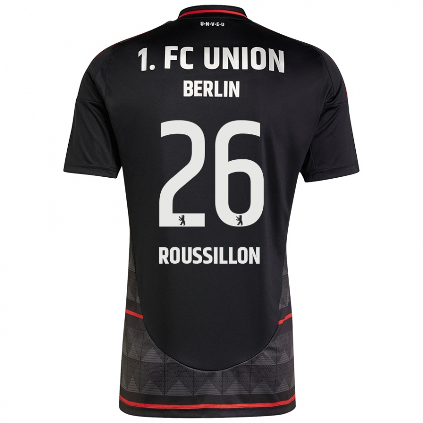 Uomo Maglia Jérôme Roussillon #26 Nero Kit Gara Away 2024/25 Maglietta